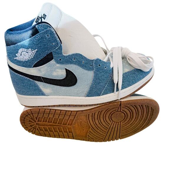 Nike Air Jordan 1 High OG Men’s Size 10 Denim Blue White Black  - Retro Style - Picture 6 of 7